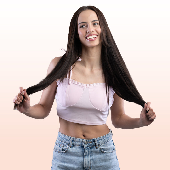 Halo Hair Extensions | Black & Brown Color | Volumizers & Clip-in Hair Extensions