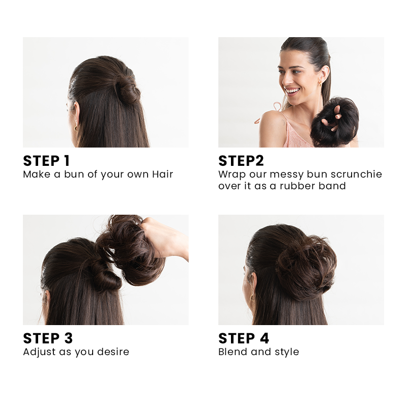 Messy Bun Scrunchie | 100% Human Hair Buns