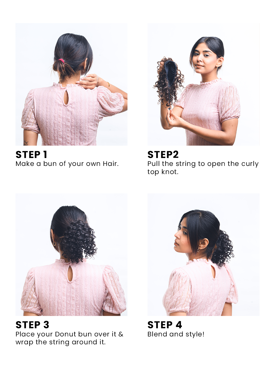 Curly Hair Top Knot | Made from 100% Human Hair